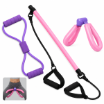 Combo Fitness en Casa Barra Pilates + Bandas de Resistencia + Ejercitador