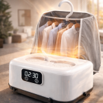 Secador de Ropa Portátil 520W Plegable con Temporizador LED – Hasta 10 kg